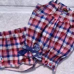 New Girls Catamini Plaid Tank / Short Set 8 10 12